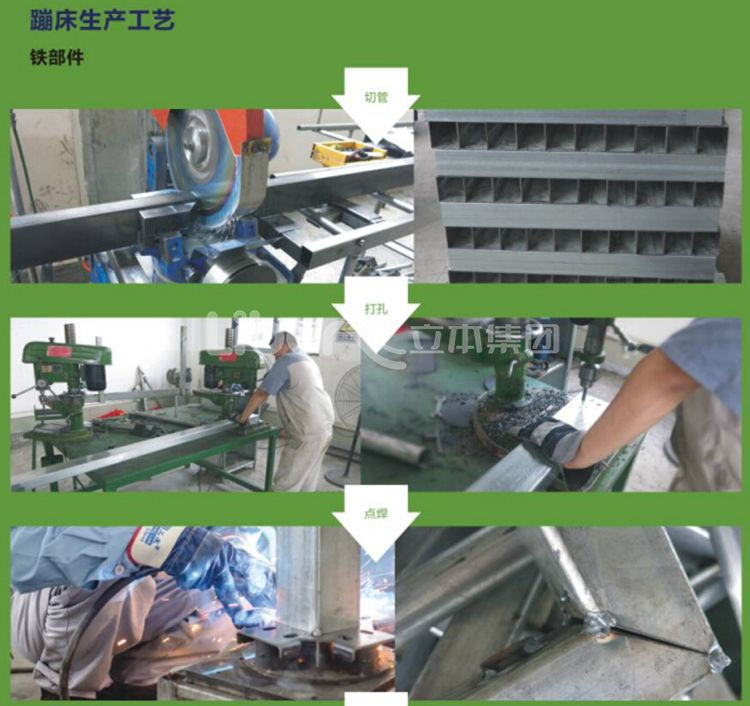 蹦床生产工艺流程-铁部件切割